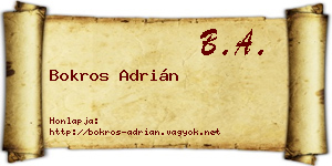 Bokros Adrián névjegykártya